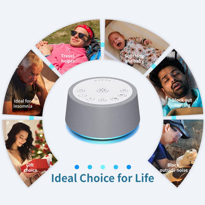 SoundLegend Sleep White Noise Sound Machines 32-Level Volume 30 Sounds 12 Colors Light 5 Timers Adjustable Light Brightness Compact for Everyone Travel Gift Memory Function