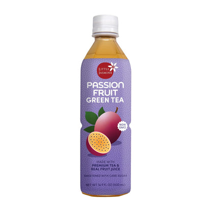 Little Jasmine Passion Fruit Green Tea, Sweetened with Cane Sugar, Real Fruit Juice, No Artificial Flavors 16.9 Fl Oz (Pack of 12)