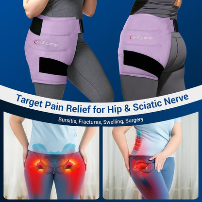 Comfytemp Hip Ice Pack Wrap for Sciatica Pain Relief, Hip Replacement Kit After Surgery, Reusable Gel Ice Pack for Injuries, Hot Cold Compress Recovery Items Physical Therapy for Men Women (L/XL/2XL)