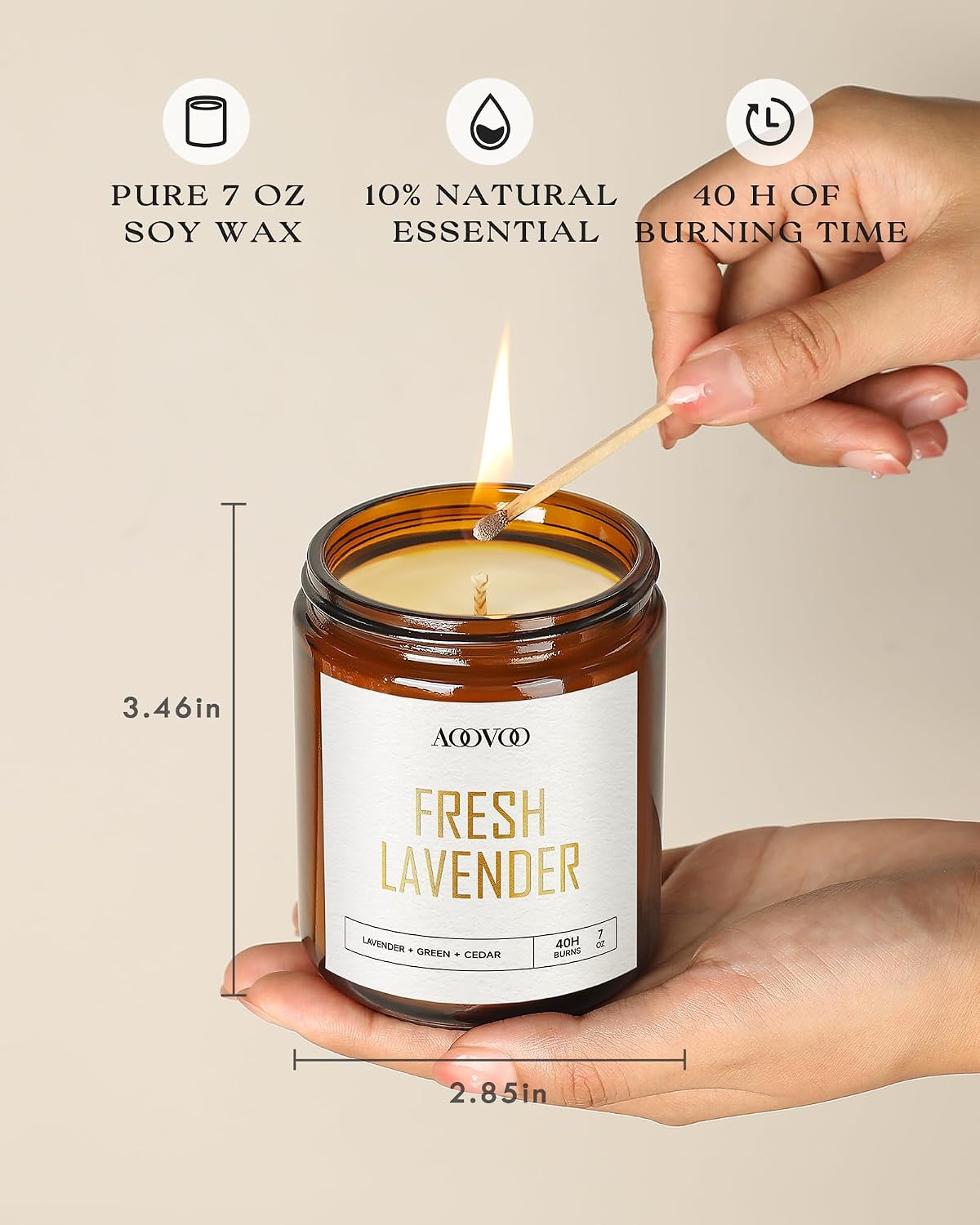 AOOVOO Scented Candles - 4PC Candle Set, 36 oz Soy Candles