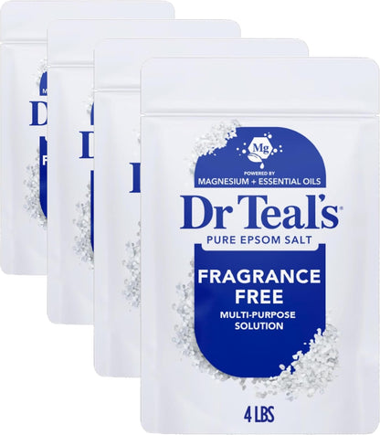 Dr Teal's Epsom Salt Magnesium Soak, Fragrance Free, 4 lbs