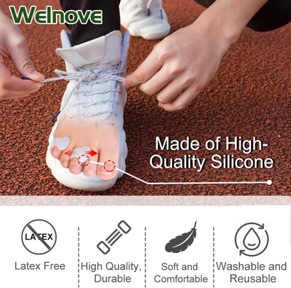 Welnove Gel Toe Separator, Pinky Toe Spacers, Little Toe Cushions, Small Toe Sleeves for Preventing Rubbing & Reducing Pressure (Pack of 12, Transparent)