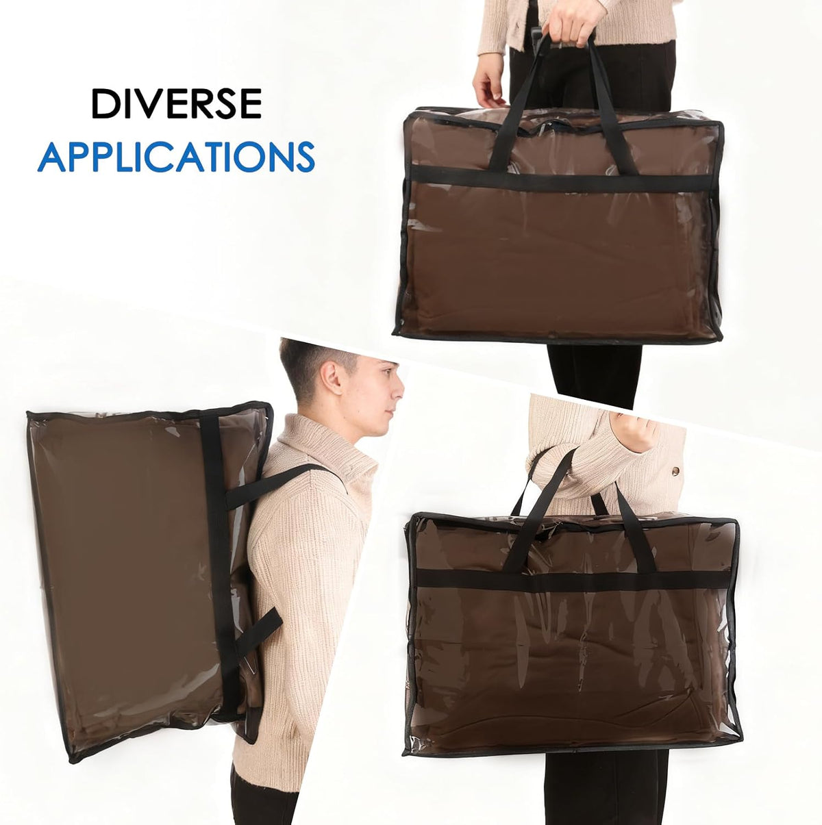 Blanket Storage Bags Extra Large 60L 4 Pack Clothes Organizer