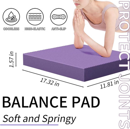 Balance Pad, High-Density TPE Foam Balance Pad Non-Slip Water-Resistant Lightweight Portable for Yoga, Stability Training, Balance Exercises, Hip Thrusts, Home & Gym Fitness