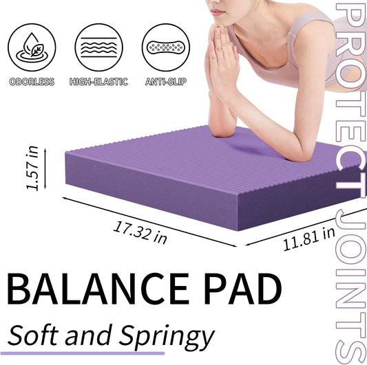 Balance Pad, High-Density TPE Foam Balance Pad Non-Slip Water-Resistant Lightweight Portable for Yoga, Stability Training, Balance Exercises, Hip Thrusts, Home & Gym Fitness