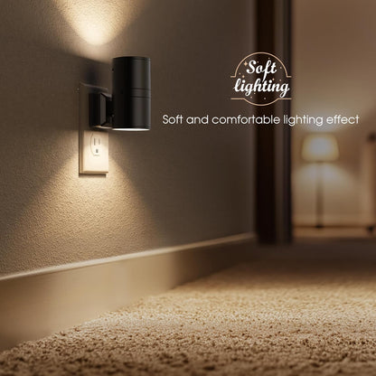 Briignite Night Lights Plug into Wall, Modern LED Night Light Plug in, Dusk to Dawn Sensor,Amber Night Light 0-100LM Adjustable Brightness, Dimmable NightLight for Hallway, Bedroom, Stairway, 2 Pack
