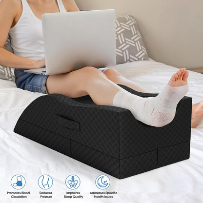 TranquilRelax Leg Elevation Pillows for After Surgery, Wedge Pillow, Grey