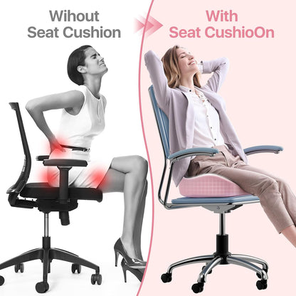 CJACSOC Seat Cushion, Extra Large Memory Foam Cushion for Office Chair Cushions, Ergonomic Cushions Pad Pillow for Pressure Relief Sciatica & Pain Relief for Long Sitting