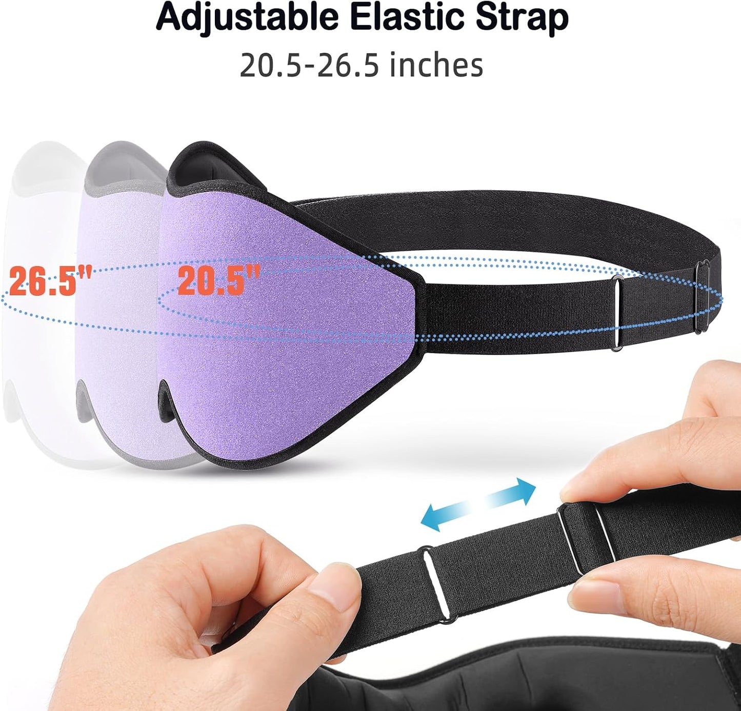 LitBear Sleep Mask for Side Sleeper Women Men, Eye Mask for Sleeping Light Blocking, 3D Contoured Cup Sleeping Mask, Soft Breathable Sleep Eye Mask with Adjustable Elastic Strap for Travel