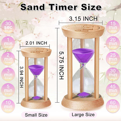 2 Minute Wooden Sand Timer,2 Min Hourglass, Small Sand Watch, Reloj De Arena, Hour Glass Sandglass for Home, Office, Decorative, Game, Classroom