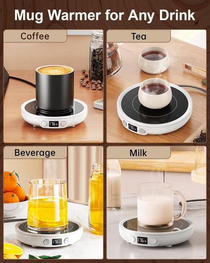 SWEETFULL Mug Warmer for Desk, Coffee Cup Warmer with Timer - Black