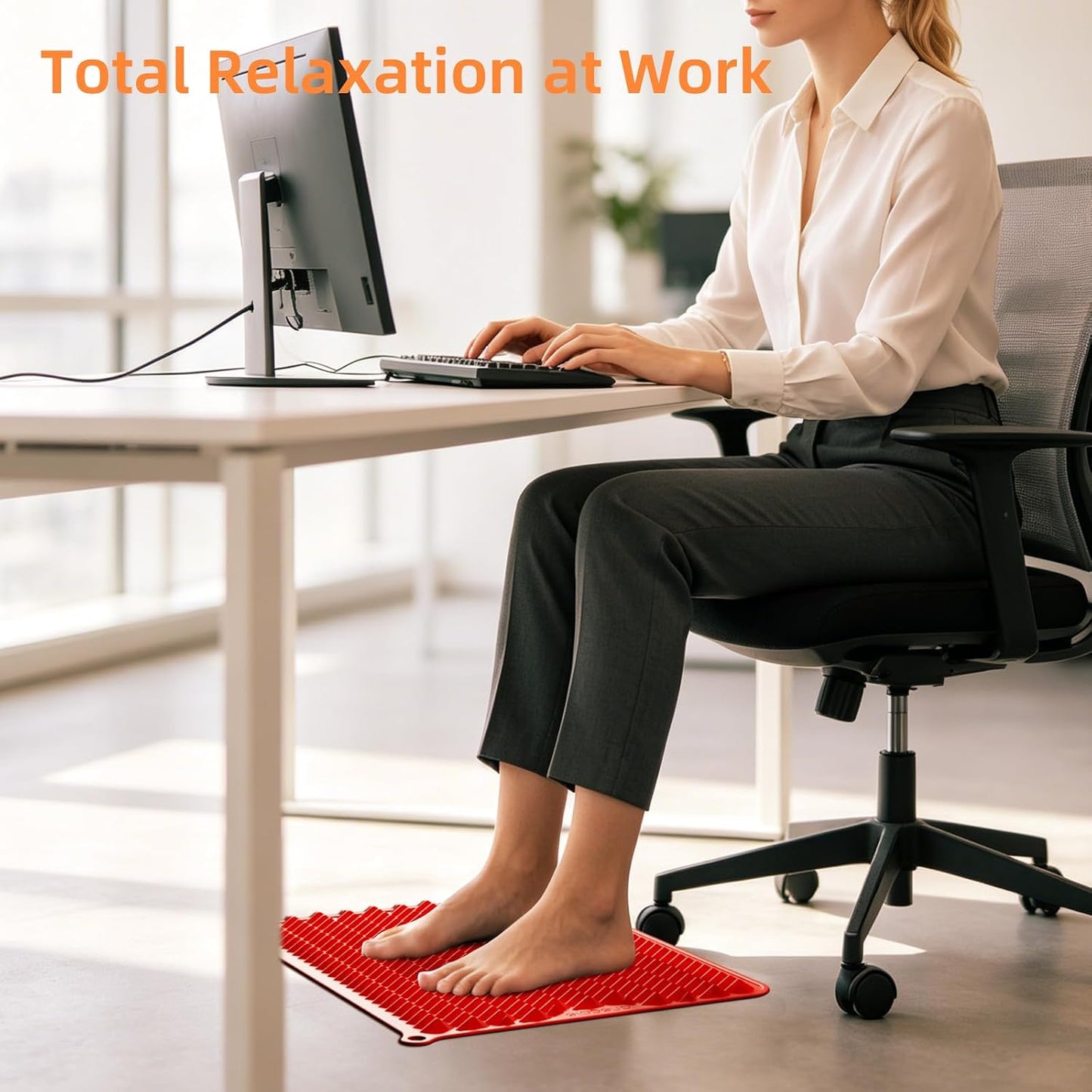 Acupressure Mat for Foot Massage, Silicone Foot Reflexology Mat, Portable Feet Mat for Plantar Fasciitis Relief and Muscle Relaxation