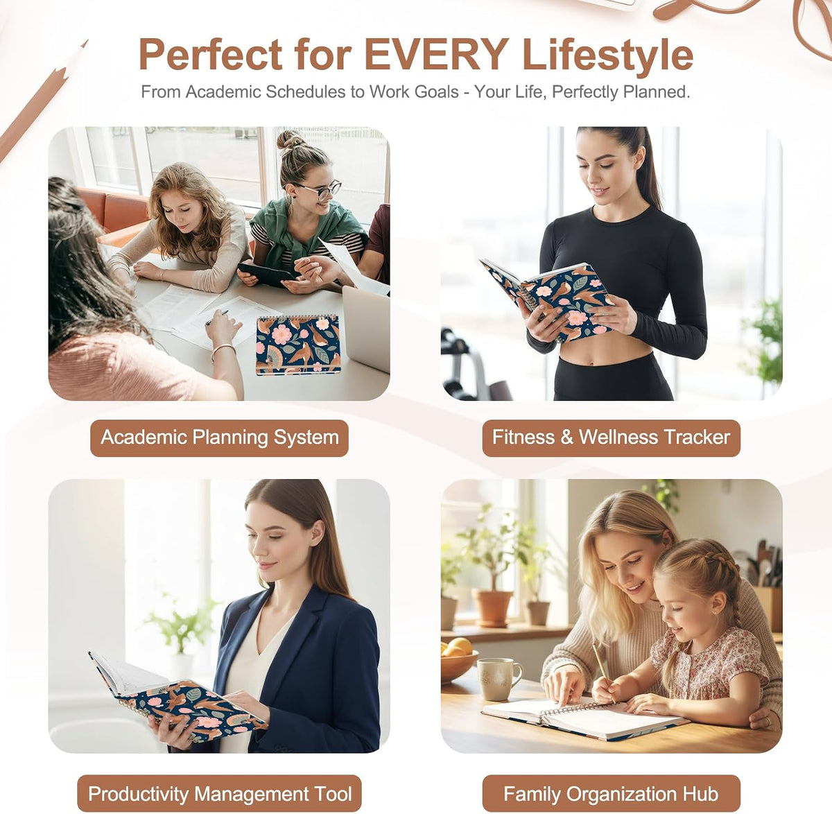 Planner 2026-2027, Weekly and Monthly Calendar Planner, JUL 2026 - JUN 2027 - Colors B
