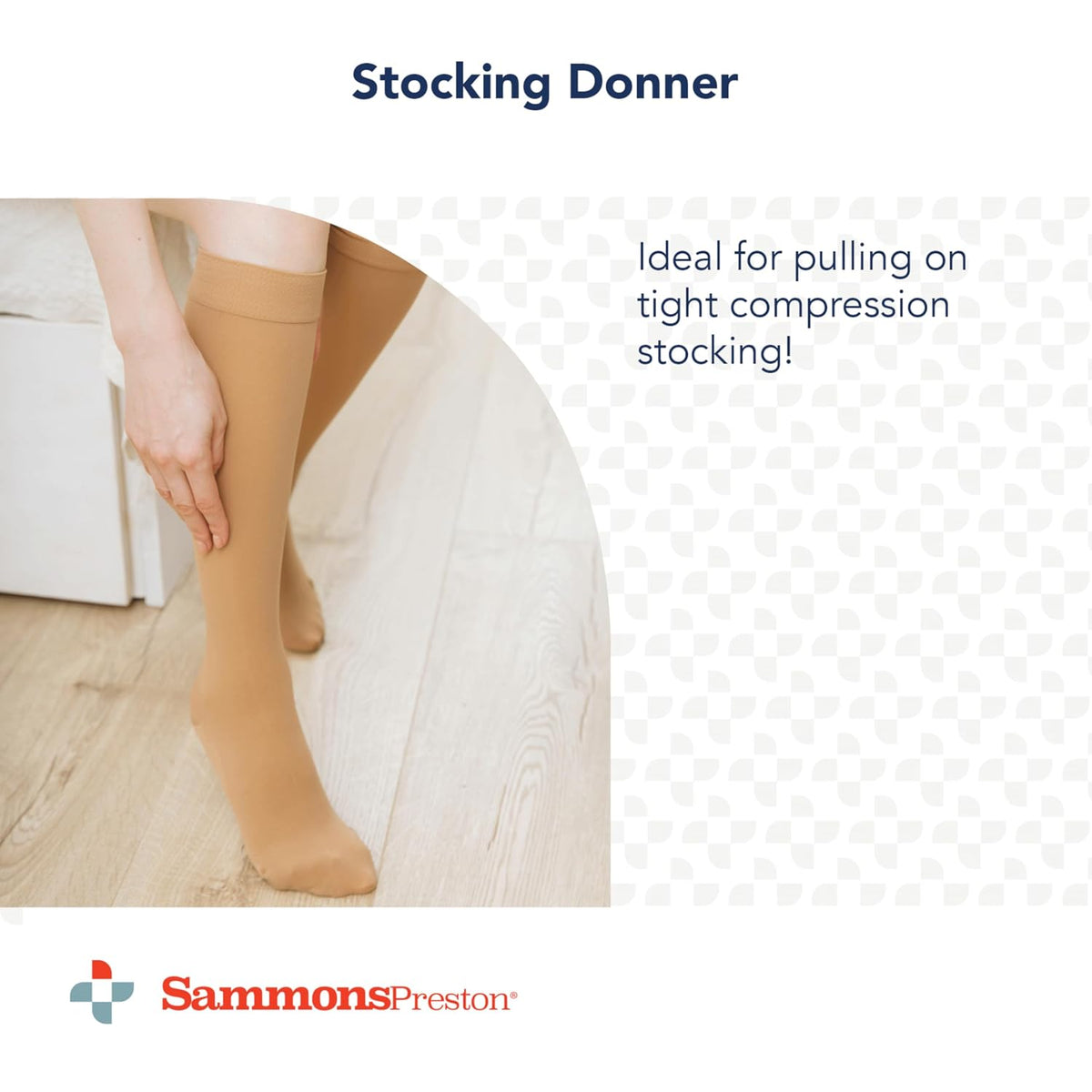 Sammons Preston Stocking Donner, Compression Sock Aid, Foam Handles, White