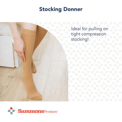 Sammons Preston Stocking Donner, Compression Sock Aid, Foam Handles, White