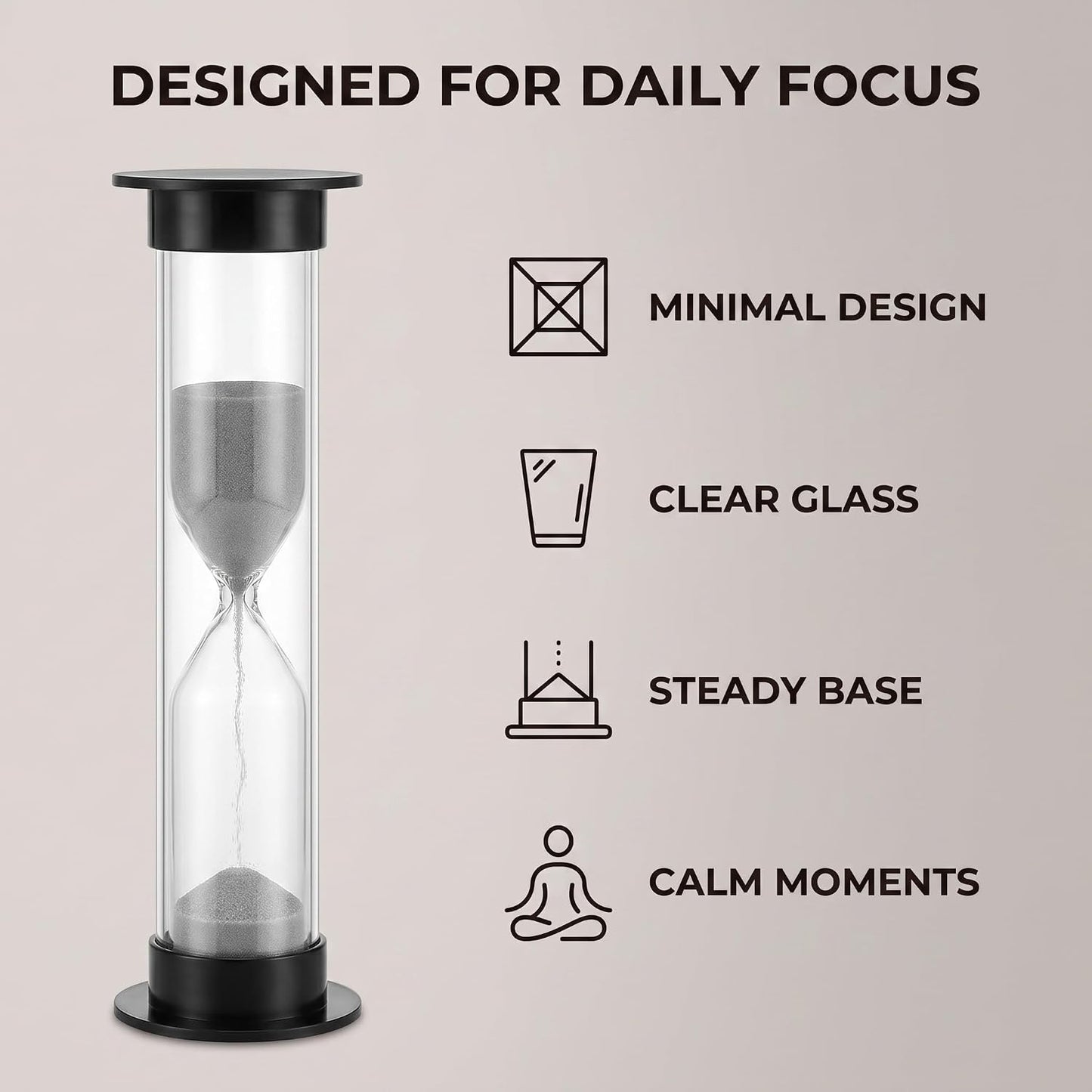 2Pcs New Mini Hourglass Sand Timer - 1 Minute (60 Seconds) Sandglass Clock | Compact Sand Timer for Games, Workouts & Time Management | Portable Timekeeping Tool