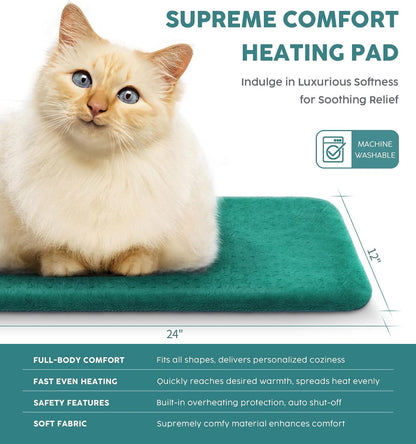 Heating Pad for Back Pain Relief, 33"x17" Electric Heating Pad for Shoulder, Neck, Cramp, Menstrual Pain, Christmas Gifts for Women Men Mom Dad - 6 Heat Settings and Auto-Off, Moist/Dry Heat pad, Gray
