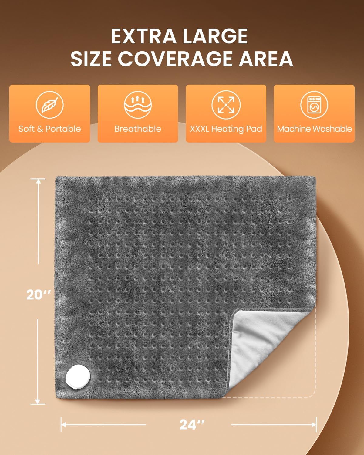 RENPHO Electric Heating Pad for Back with 10 Heat Levels