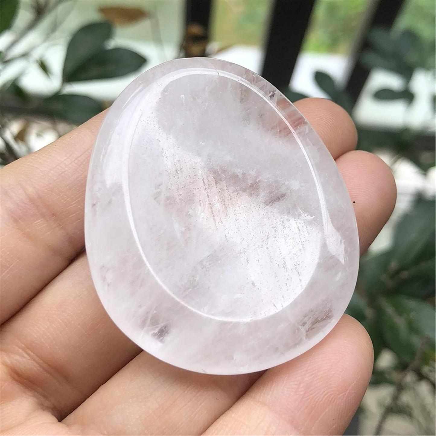 Fekuar Natural Moonstone Crystal Thumb Worry Stone, Hand Carved Healing Crystal Teardrop Pocket Worry Stones for Anxiety Stress Relief Meditation