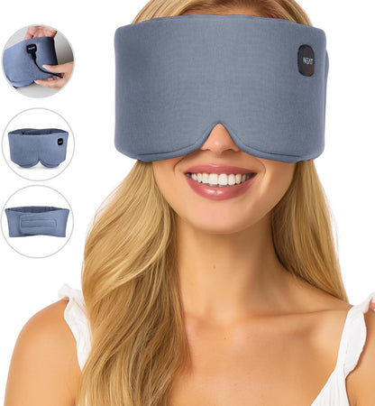 Heated Eye Mask – Cordless Electric Warm Eye Compress for Dry Eyes, Stye & Eye Strain Relief – 4 Heat Settings, Rechargeable, Light-Blocking, Blackout, Washable Cover (Sunset Rose)