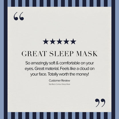 slip Contour Sleep Mask | 100% Pure Mulberry Silk, Ultra Soft | Contoured Design, Prevents Eye Pressure | Adjustable Strap, Ideal for Travel - Black