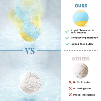 ZenBombs Bath Bombs Set, 40 pcs Natural Shea Butter & Safe Oil Bath Bomb for Skin Moisturizing, Handmade Bubble Bath & Fizzy, Ideal Presents for Women (2 Sets)