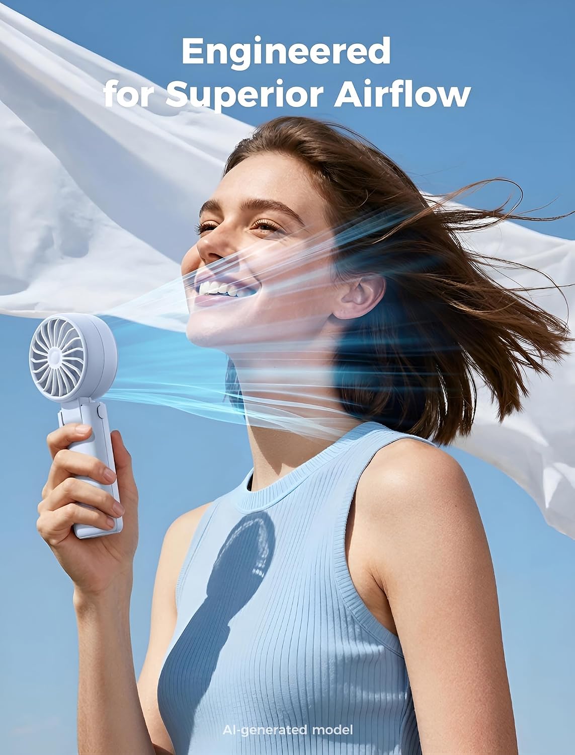 Aecooly Mighty Portable Handheld Fan | 20H Max Cooling | 3 Flexible Modes