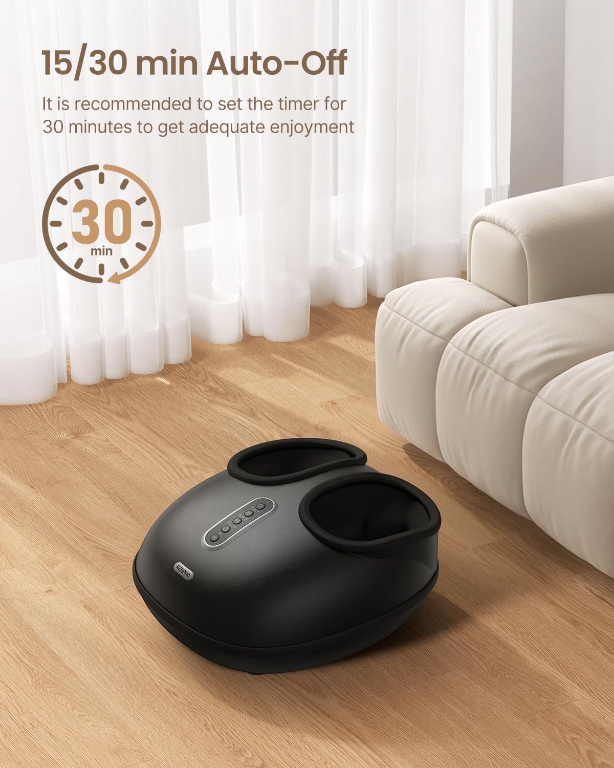 RENPHO 2026 [Upgraded] Foot Massager with Heat, Shiatsu Foot Massager for Plantar Fasciitis, FSA Eligible HSA Store Eligible, Deep-Kneading & Compression, Birthday Gifts for Women Men, Size Up to 12