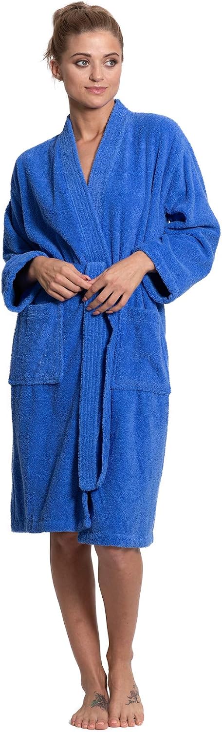 Turkuoise Soft & Absorbent Towel Robe, 100% Cotton Turkish Terry Cloth Kimono Bathrobes for Women
