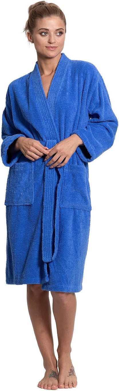 Turkuoise Soft & Absorbent Towel Robe, 100% Cotton Turkish Terry Cloth Kimono Bathrobes for Women