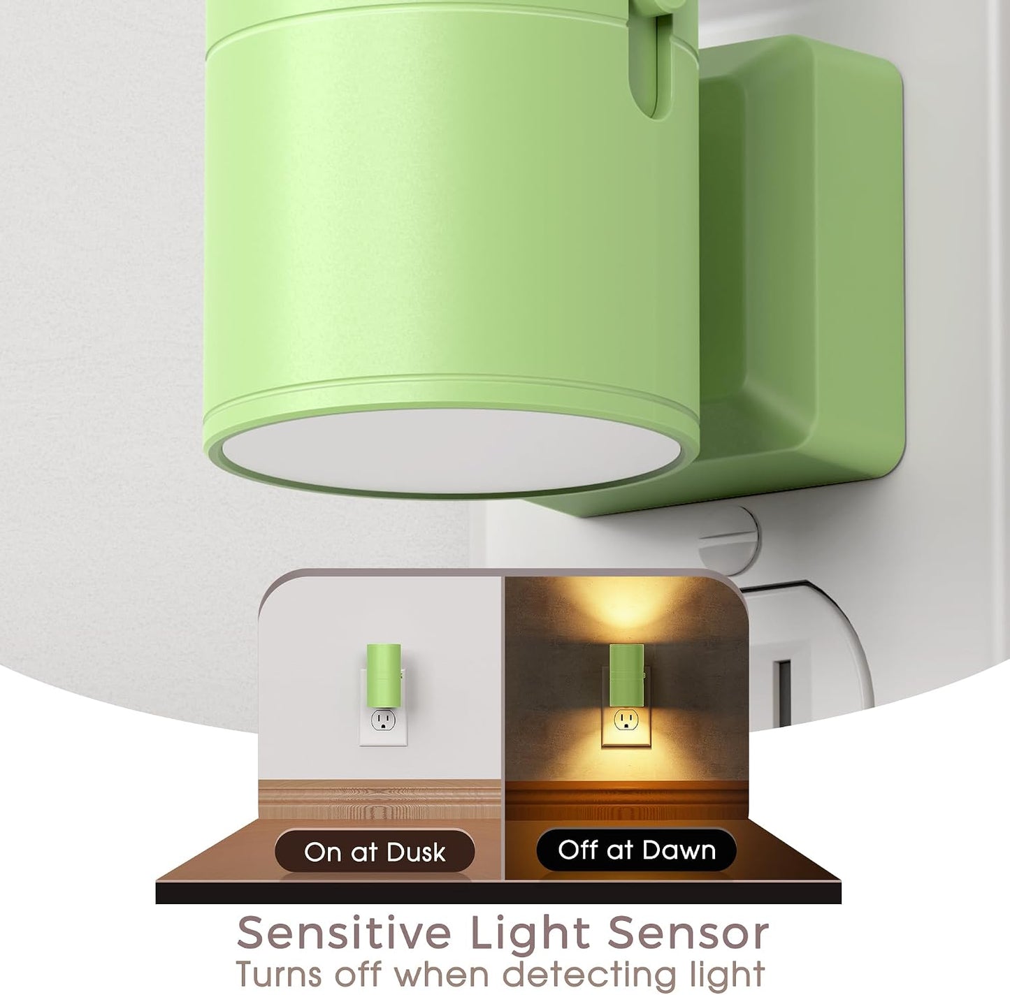 Briignite Night Lights Plug into Wall, Modern LED Night Light Plug in, Dusk to Dawn Sensor,Amber Night Light 0-100LM Adjustable Brightness, Dimmable NightLight for Hallway, Bedroom, Stairway, 2 Pack