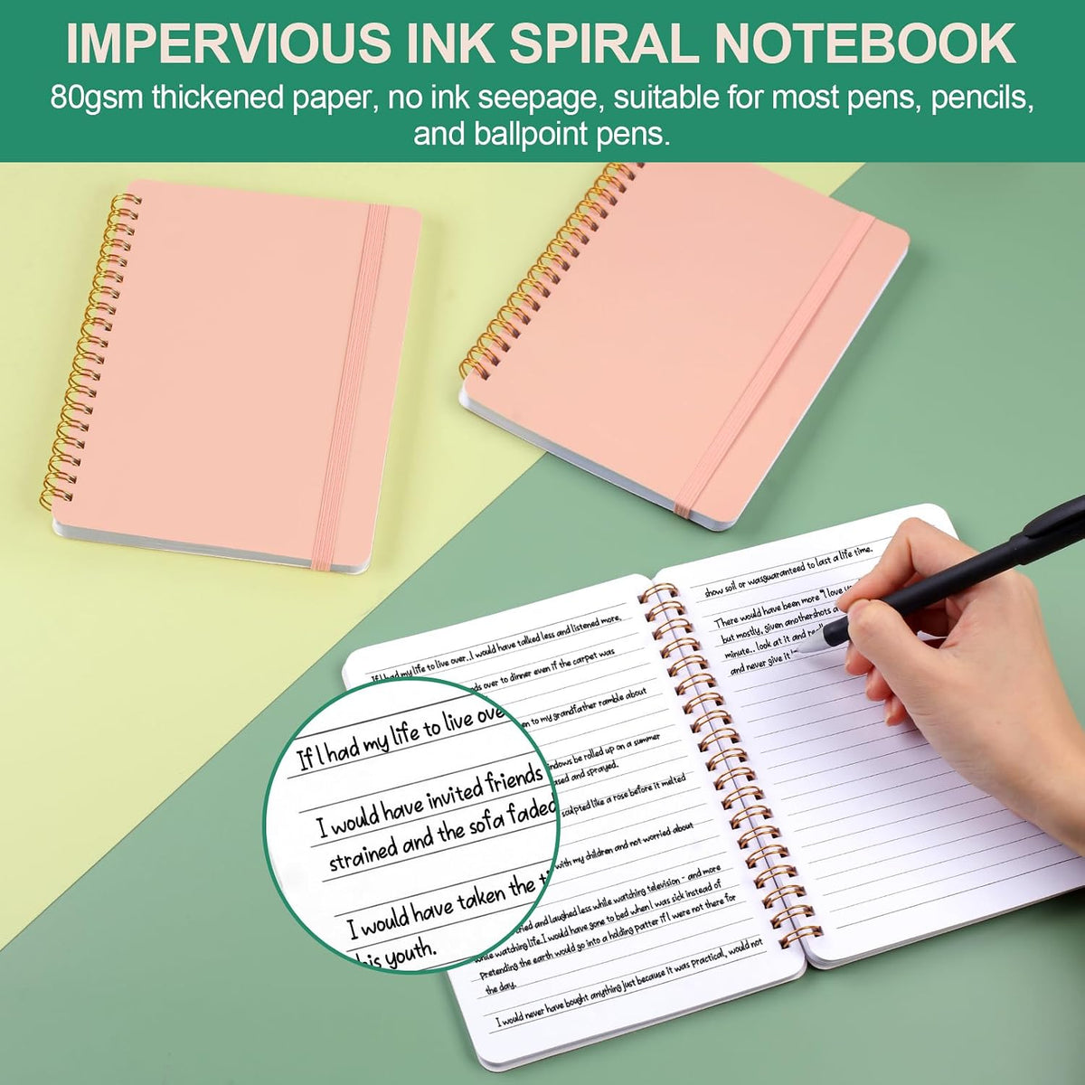 Utron 3 PCS Small Spiral Notebook 5x7, Notebooks for Note Taking, Morandi Spiral Journal Notebook, Work Notebook Small Notebooks 5x7 with Strap, Cute Notebooks for Women 70 Sheets/Note Books