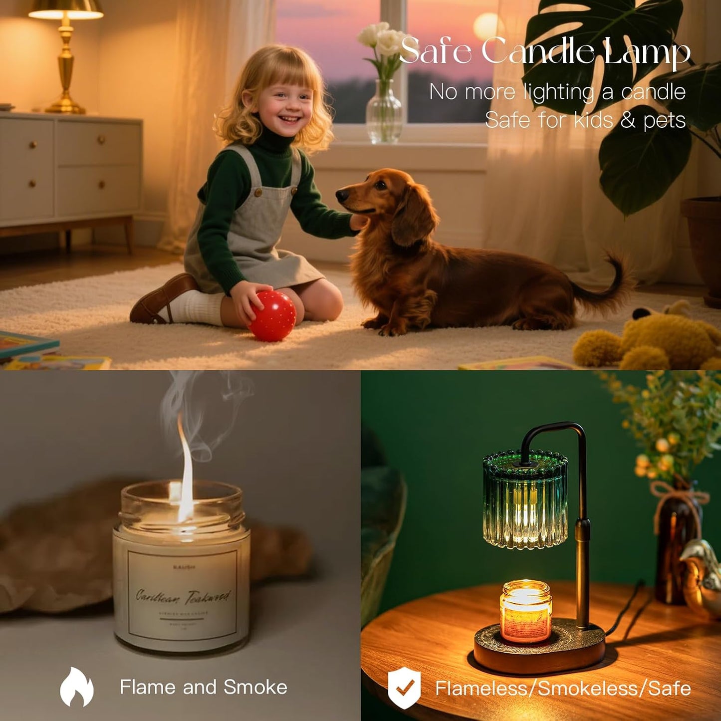 Candeldo Candle Warmer Lamp with Timer: Black Candle Warming Lamp Height Adjustable Wax Melt Warmer Dimmable Modern Farmhouse New Home Bedroom Decor Mothers Day Housewarming Gift for Women