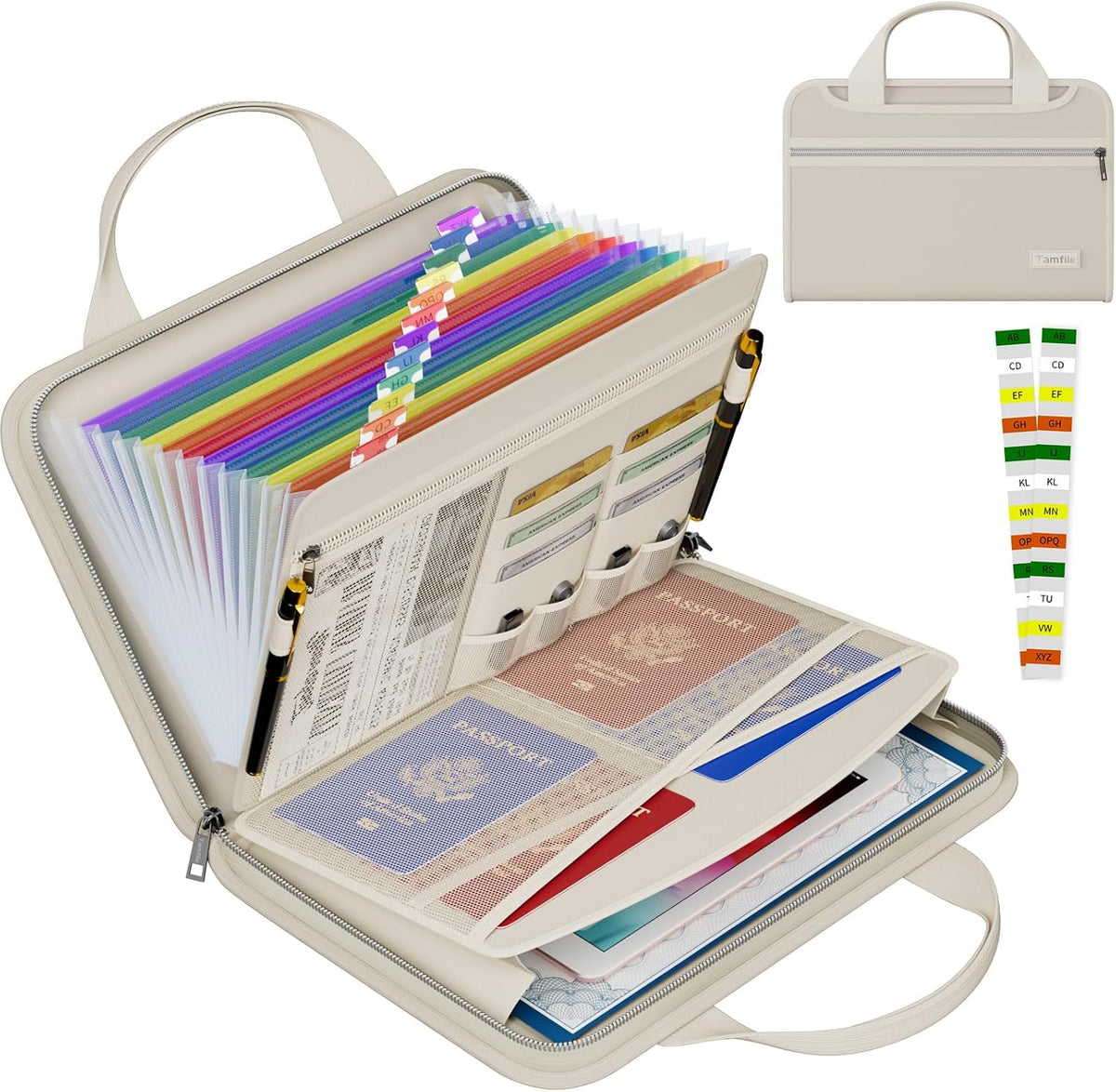Tamfile Fireproof Accordion File Organizer, Expanding File Folder