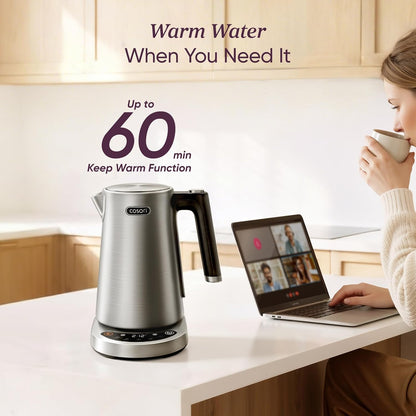 Cosori Stainless Steel Electric Kettle with Temperature Control, 1.7L