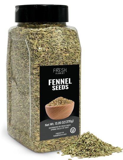 Fresh Finest Fennel Seeds, Premium Whole Fennel Seed for Cooking, Baking, Digestive Health, Non GMO, All Natural - 370G (13.05oz)