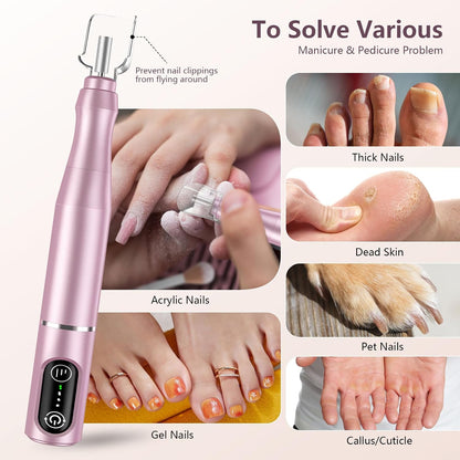 TUOBEO Cordless Nail Drill Electric Nail File Kit, Rechargeable Efile Set, Portable Acrylic Gel Nail Polish Remover Machine, Pedicure Manicure Tool, 11 Bits, 56 Sanding Bands, Salon Home, Purple
