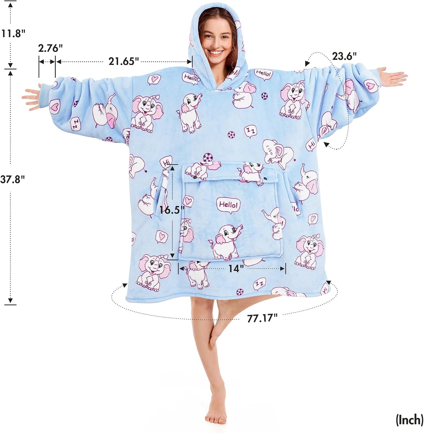 Narecte Cozy Oversized Blanket Hoodie Wearable Blanket Adults Soft Hooded Blanket Hoodie Birthday Gifts for Women Christmas - Colors B