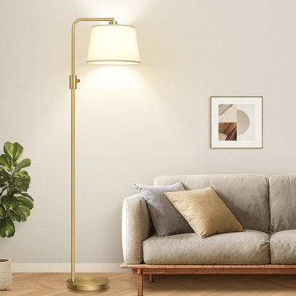 【Upgraded】 Dimmable Floor Lamp, 1000 Lumens LED Edison Bulb Included, Arc Floor Lamps for Living Room Modern Standing Lamp with Linen Shade, Tall Lamp for Bedroom Office Dining Room- Black