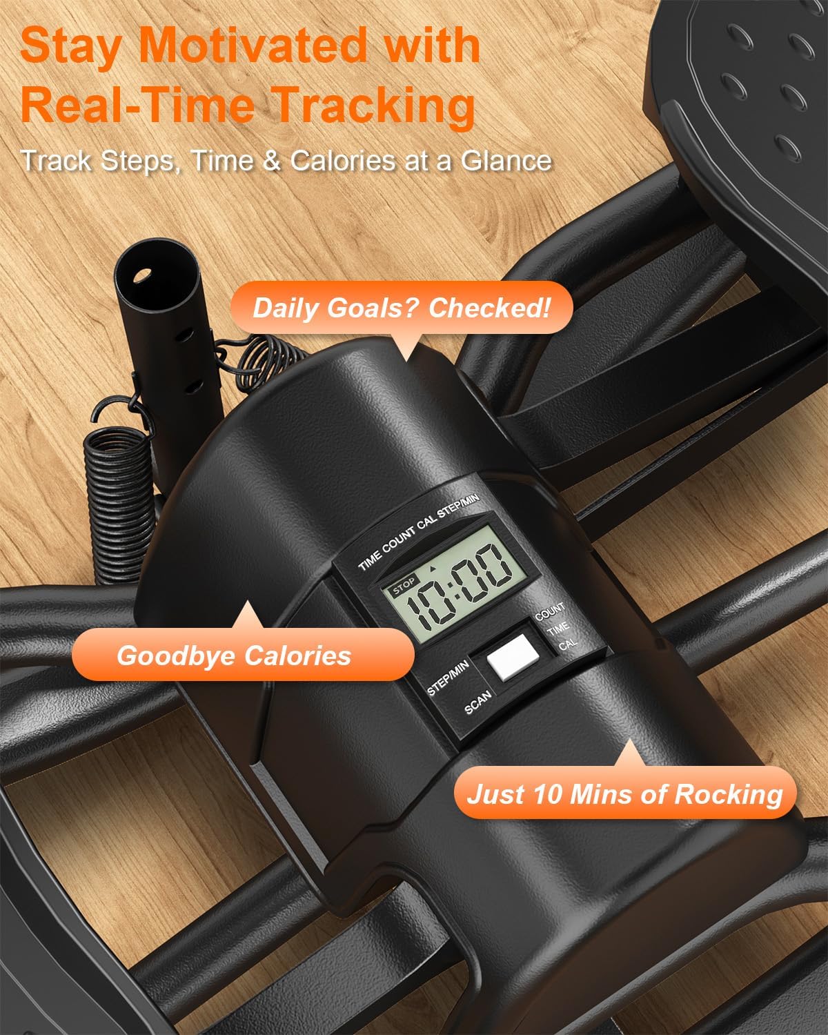 Rocking Steppers for Exercise at Home, Rocker Stepper Side to Side with Resistance Bands & Handlebar for Full Body Workout, Low-Impact Lateral Stepper Exercise Machine with Digital Monitor