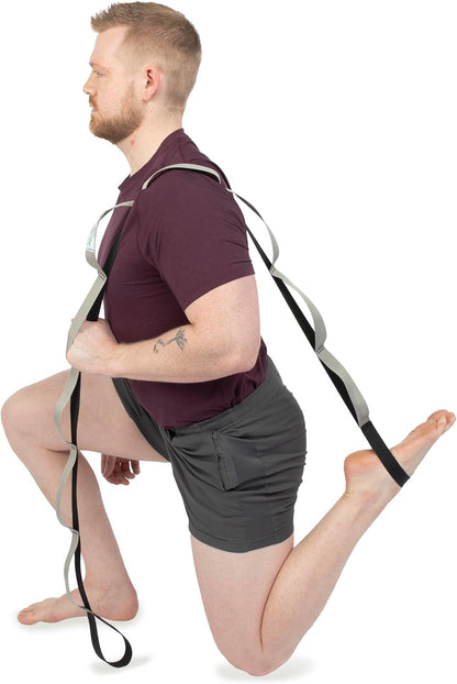 OPTP Stretch Out Strap Pro with Exercise Book, 11 Loops USA-Made Yoga Strap