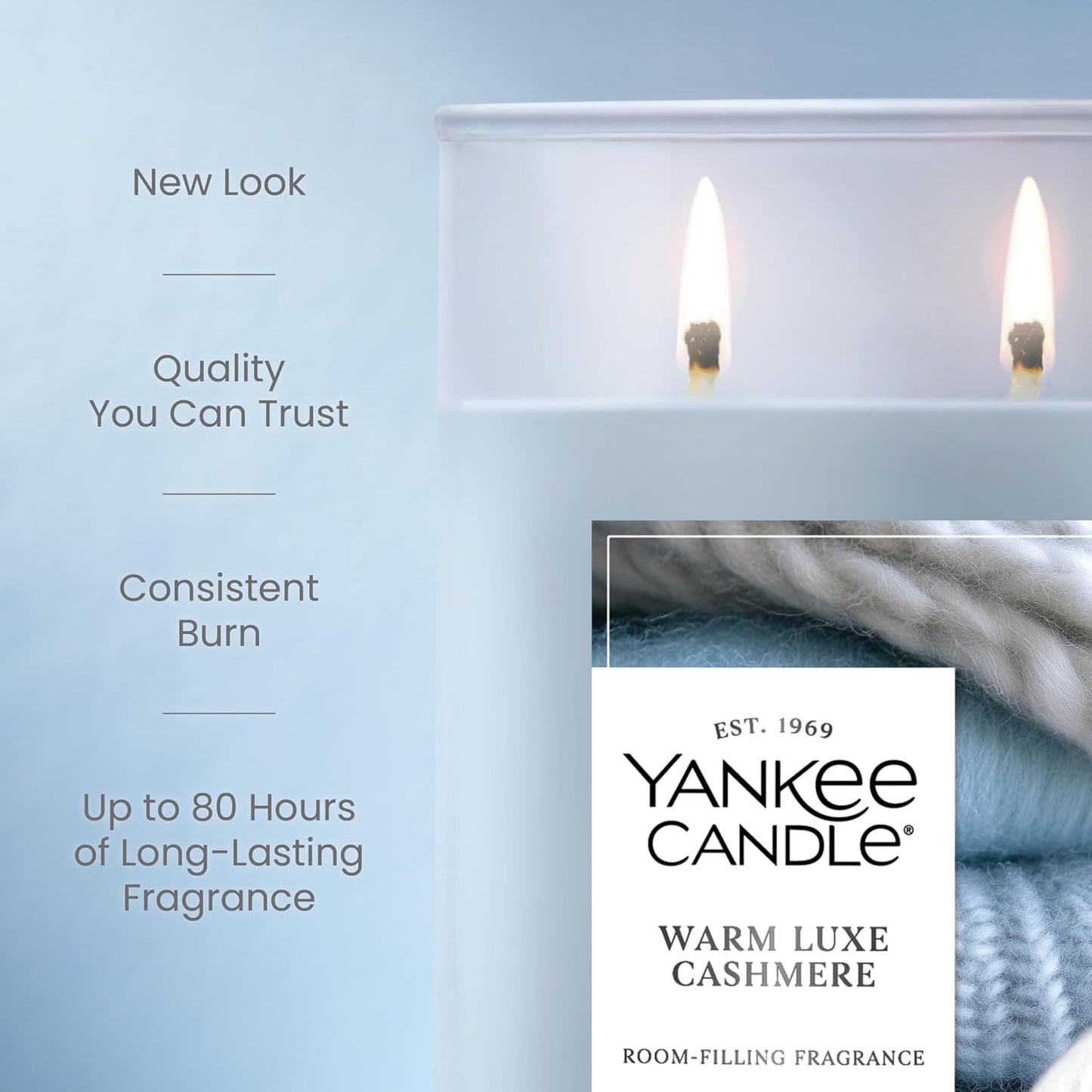 Yankee Candle Sage & Citrus, Scented Candle, 14.5oz 3-Wick Candle Jar with up to 40 Hours Burn Time, Giftable
