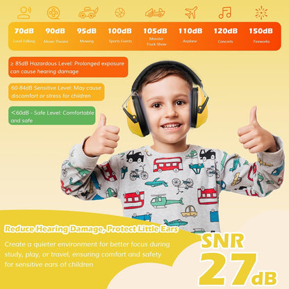 ProCase Noise Cancelling Headphones for Kids Toddler, SNR 27dB Noise Reduction Ear Muffs, Hearing Protection for Monster Jam, Concerts, Fireworks, Shooting, Air Show, Autism Sensory Needs -Blue