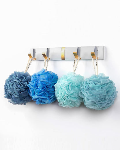 MTDLYICE Loofah Sponge, XXL Large Loofah 100g 4 Pack, Bath Sponge Soft Mesh Shower Loofah for Men, Body Scrub, Shower Pouf Bath Accessories, for Body Wash, Soap (Blue Gray)