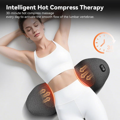 3 in 1 Smooth Spine Triple Fusion Back Massager,Sciatica Pain Relief Device with Heat & Vibration &Stretching, Back Massager for Pain Relief Deep Tissue, Lumbar Pillow for Office Home Use