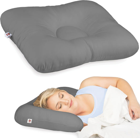 Core Products D-Core Cervical Neck Pillow - Extra Firm Orthopedic Support for Neck Discomfort, Back Sleepers, Dual Neck Rolls, Cervical Alignment, Midsize, Assembled in USA