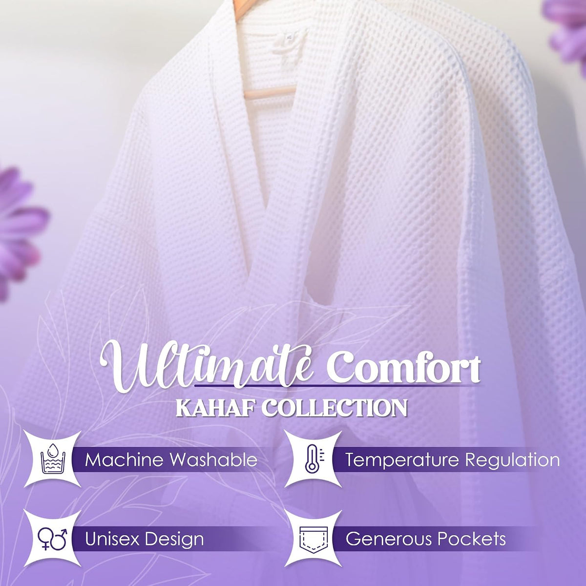 Waffle Knit Lightweight Kimono Spa & Bath Robes for Women and Men - Quick Dry - Soft