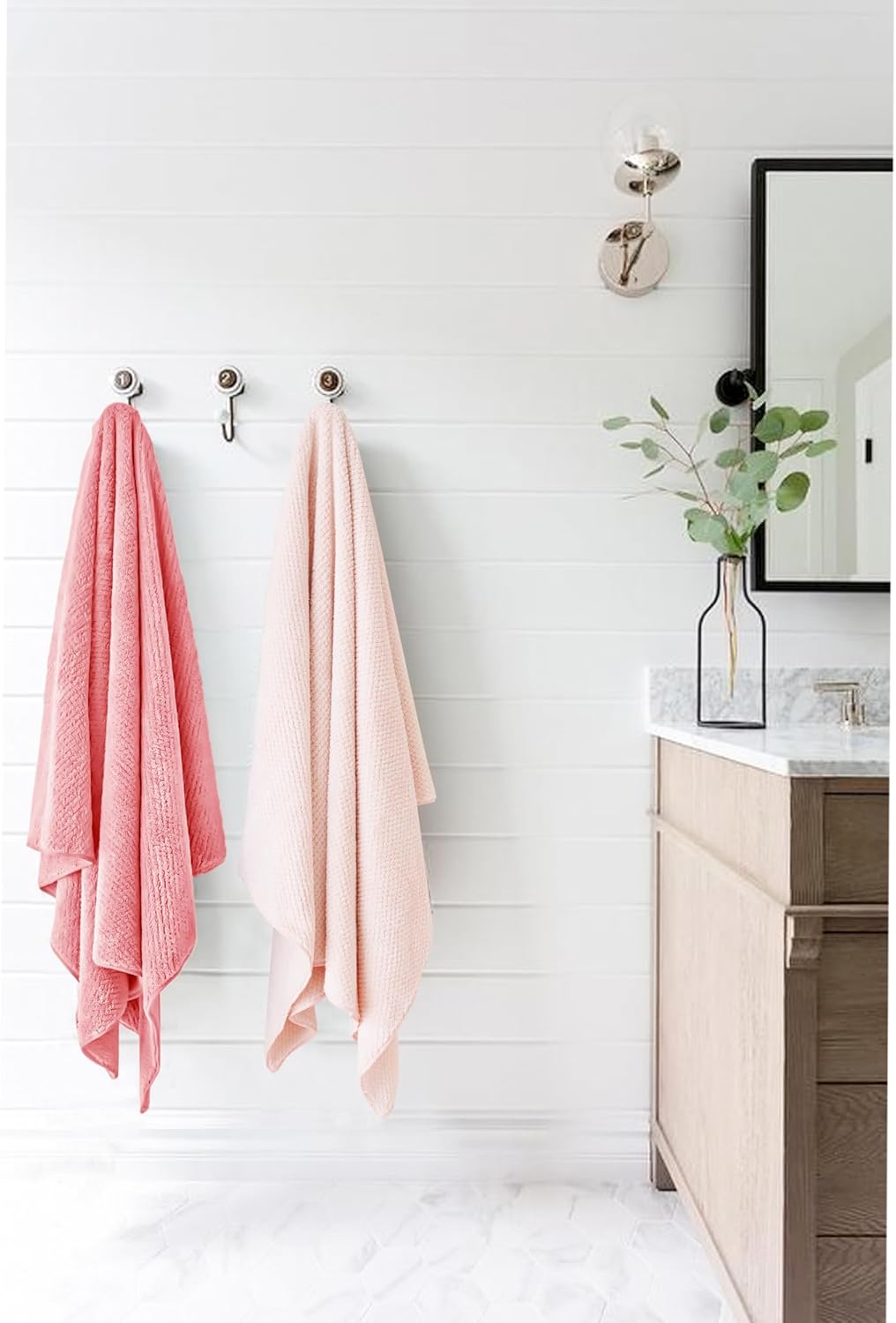 ROLSHOL 2 Packs Large Microfiber Hair Towels for Women, Super Absorbent & Quick Dry Hair Towel Wrap for Curly Hair Long & Short Hair- Anti-Frizz Hair Turbans for Wet Hair - 27.5''*39.4''