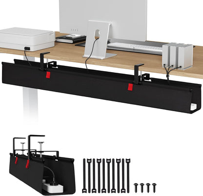 Univivi No Drill Under Desk Cable Management Tray, 36 inch Cable Management