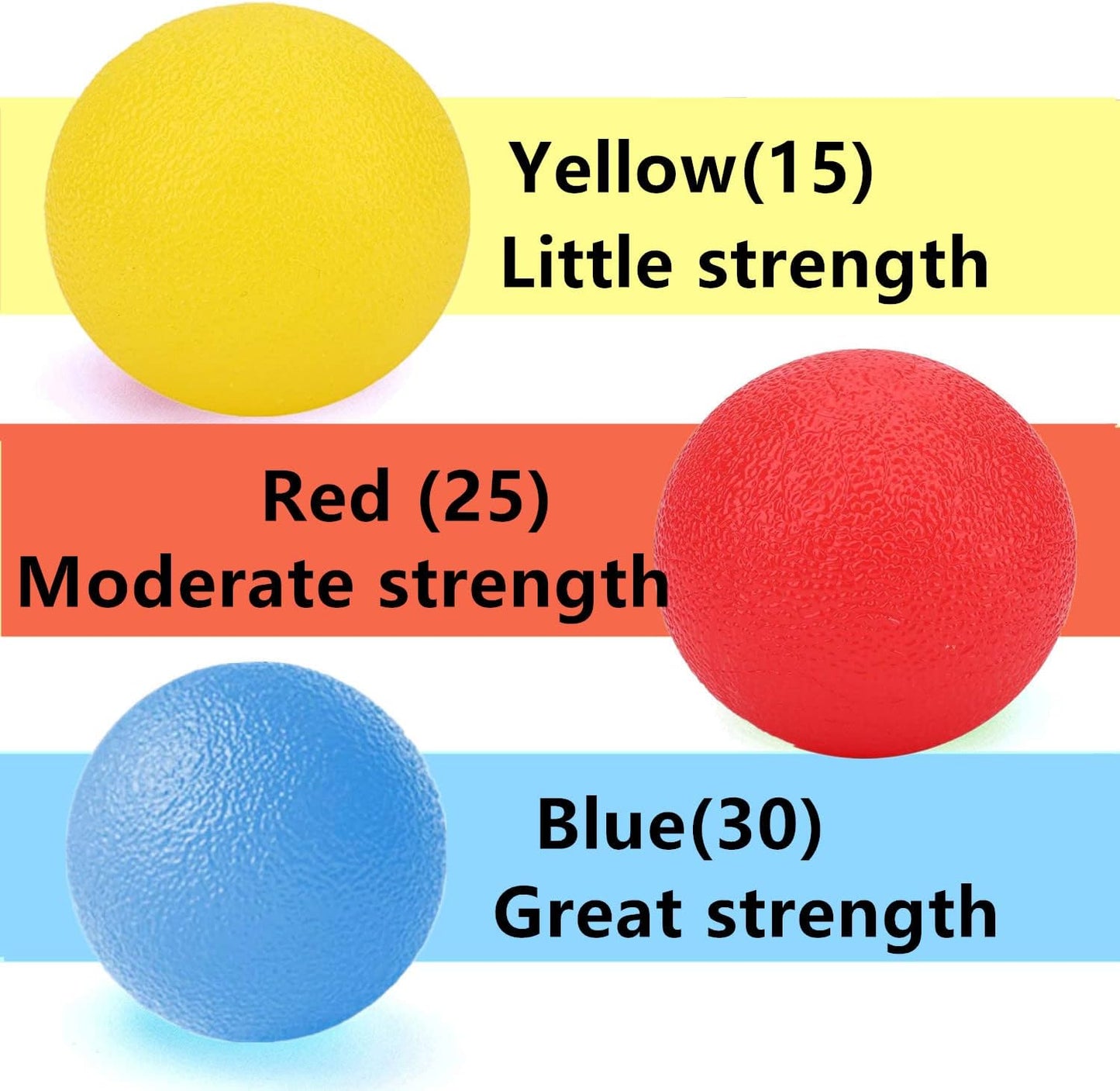 3 PCS Physical Therapy Hand Exercise Balls, Stress Balls for Adults